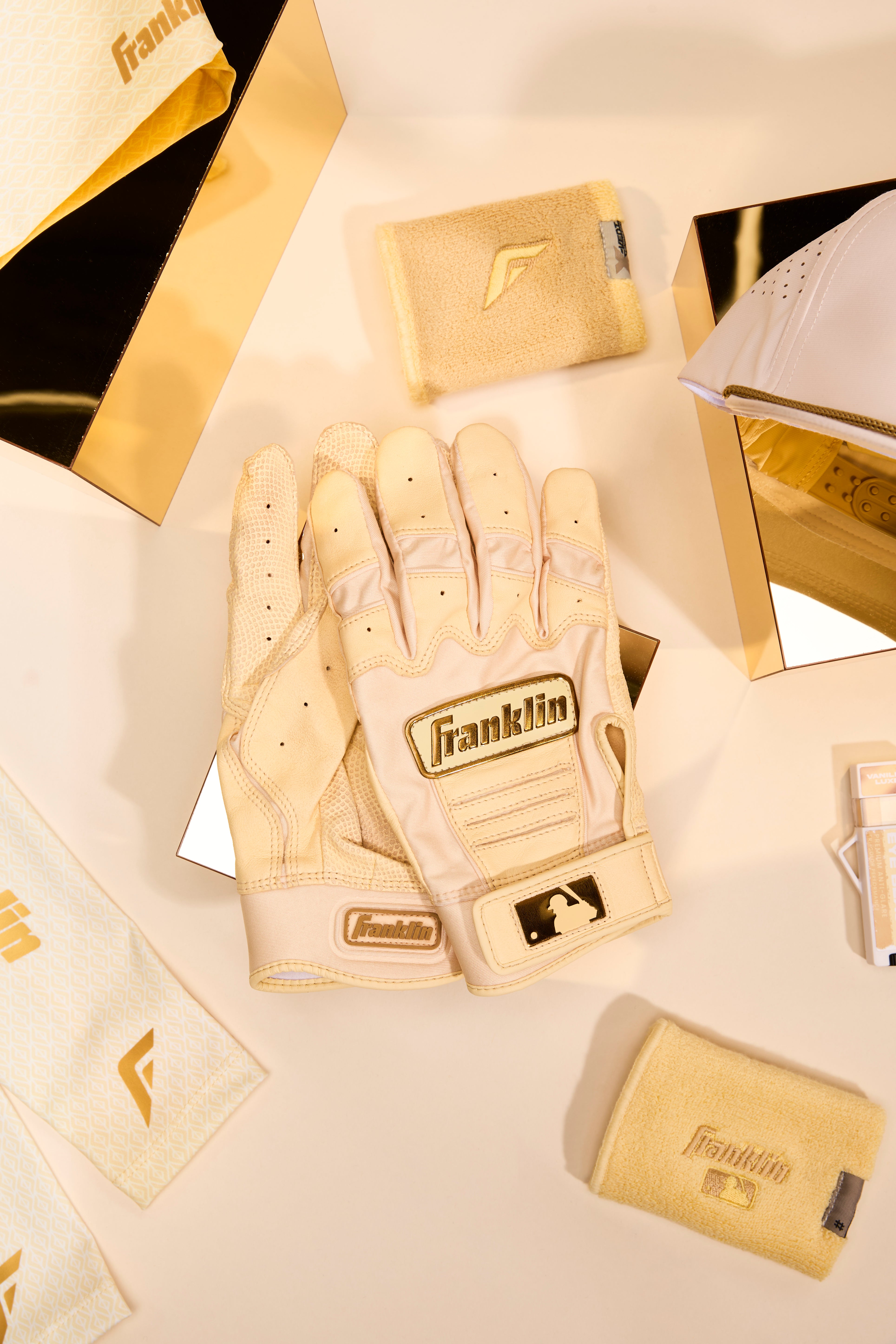 FRANKLIN CFX PRO LIMITED RELEASE ADULT VANILLA GOLD BATTING GLOVES