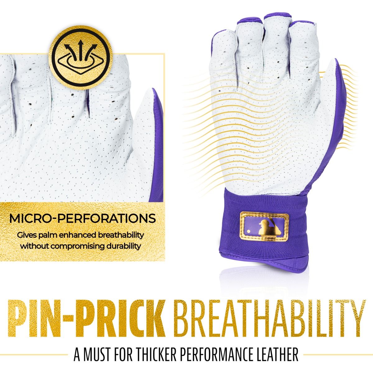 Franklin Adult Powerstrap® Infinite Batting Gloves: Purple