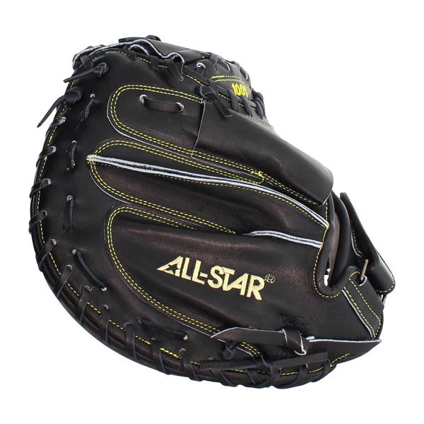 All Star Pro Elite 34" Baseball Catcher's Mitt Solid Black: CM3000MBK
