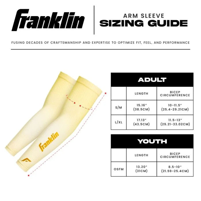 Franklin Vanilla Gold Baseball Arm Sleeve