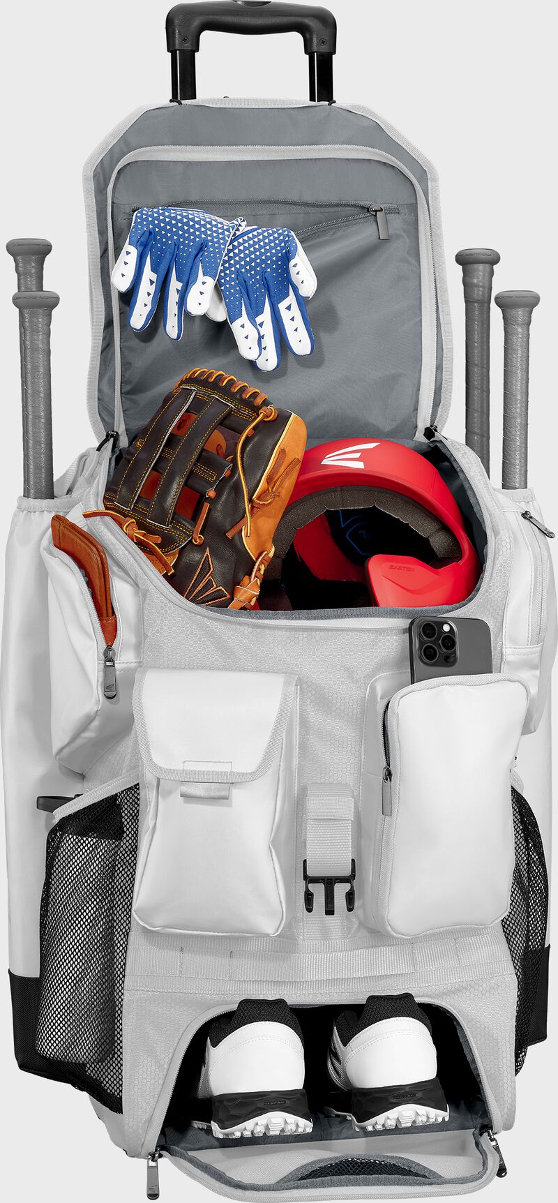 Easton 5-Tool Phenom White Wheeled Bag: 5TPHENOMWB