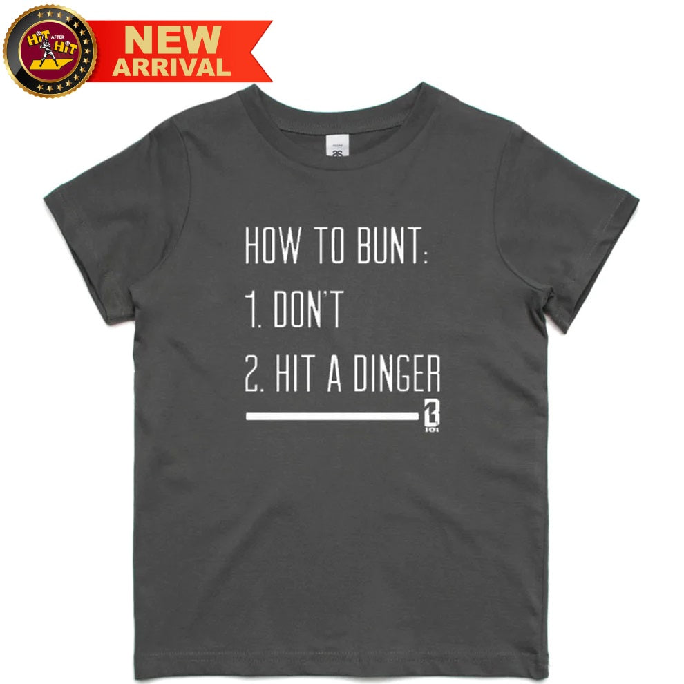 Baseball Lifestyle 101 How to Bunt Youth Tee - Gray