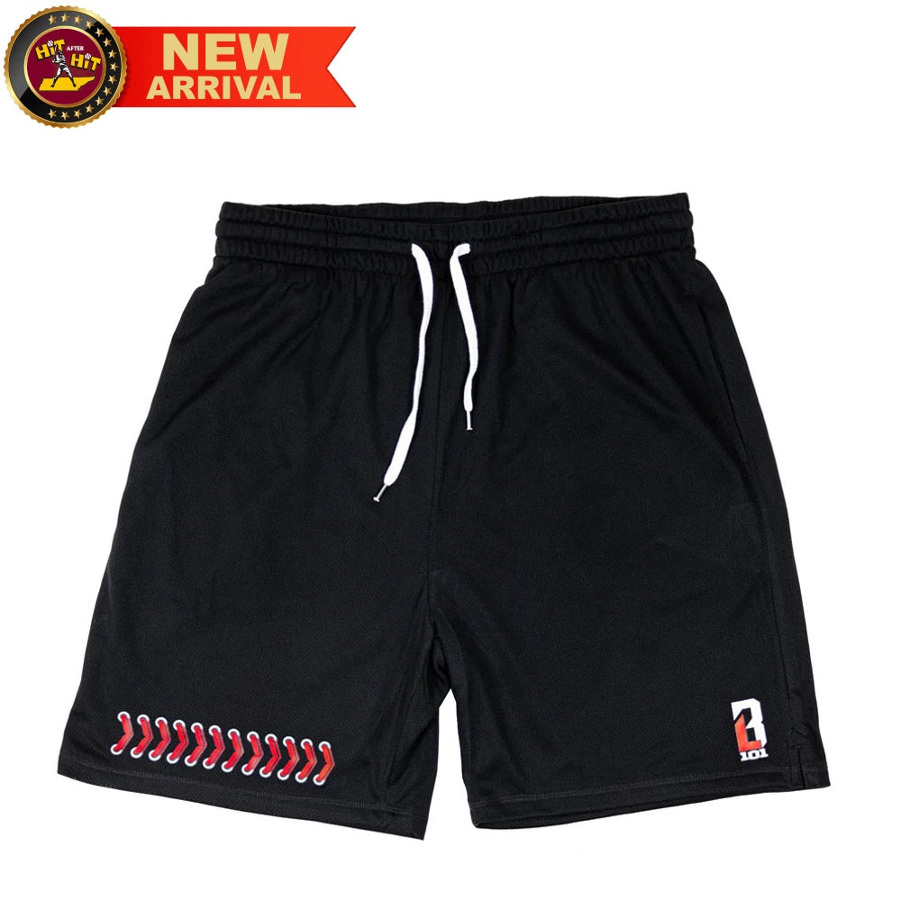 Baseball Seams Adult Shorts - Black
