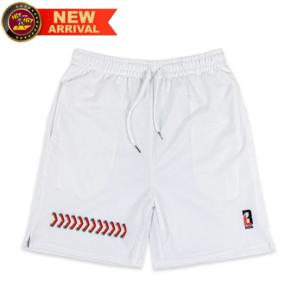 Baseball Seams Youth Shorts - White