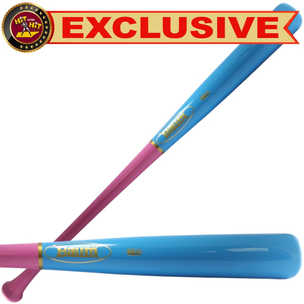 BAUM PLATINUM CUSTOM PRO FLARED HANDLE: PINK/COLUMBIA BLUE