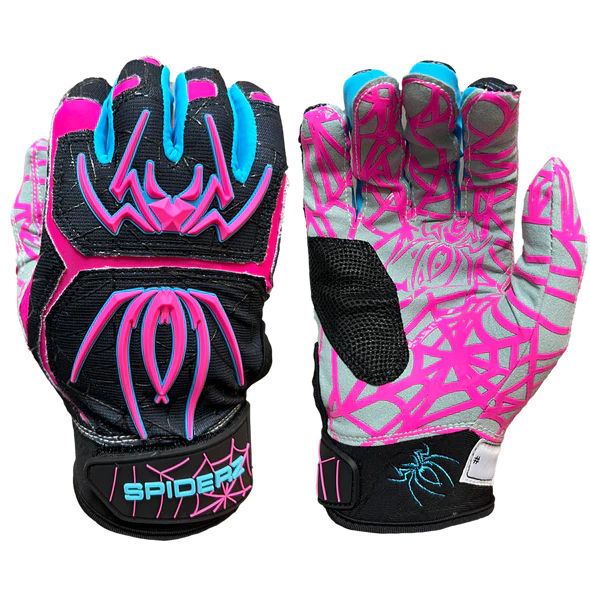 Spiderz HYBRID Batting Gloves - Black Vice