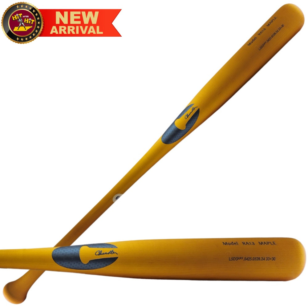 Chandler RA13 Maple Wood Bat: Hot Mustard