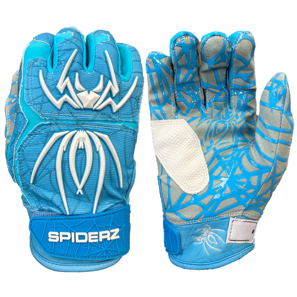 Spiderz HYBRID Batting Gloves - Columbia Blue/White