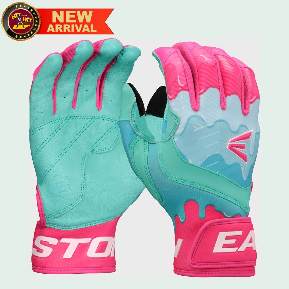 Easton Youth Walk-Off Ethos Drip Batting Gloves: Mint/Pink
