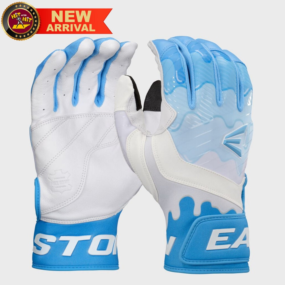 Easton Youth Walk-Off Ethos Drip Batting Gloves: White/Blue