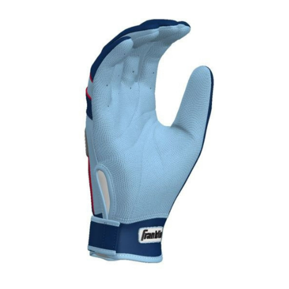 Franklin Custom Adult CFX Pro Batting Gloves: Navy/Columbia Blue/Red