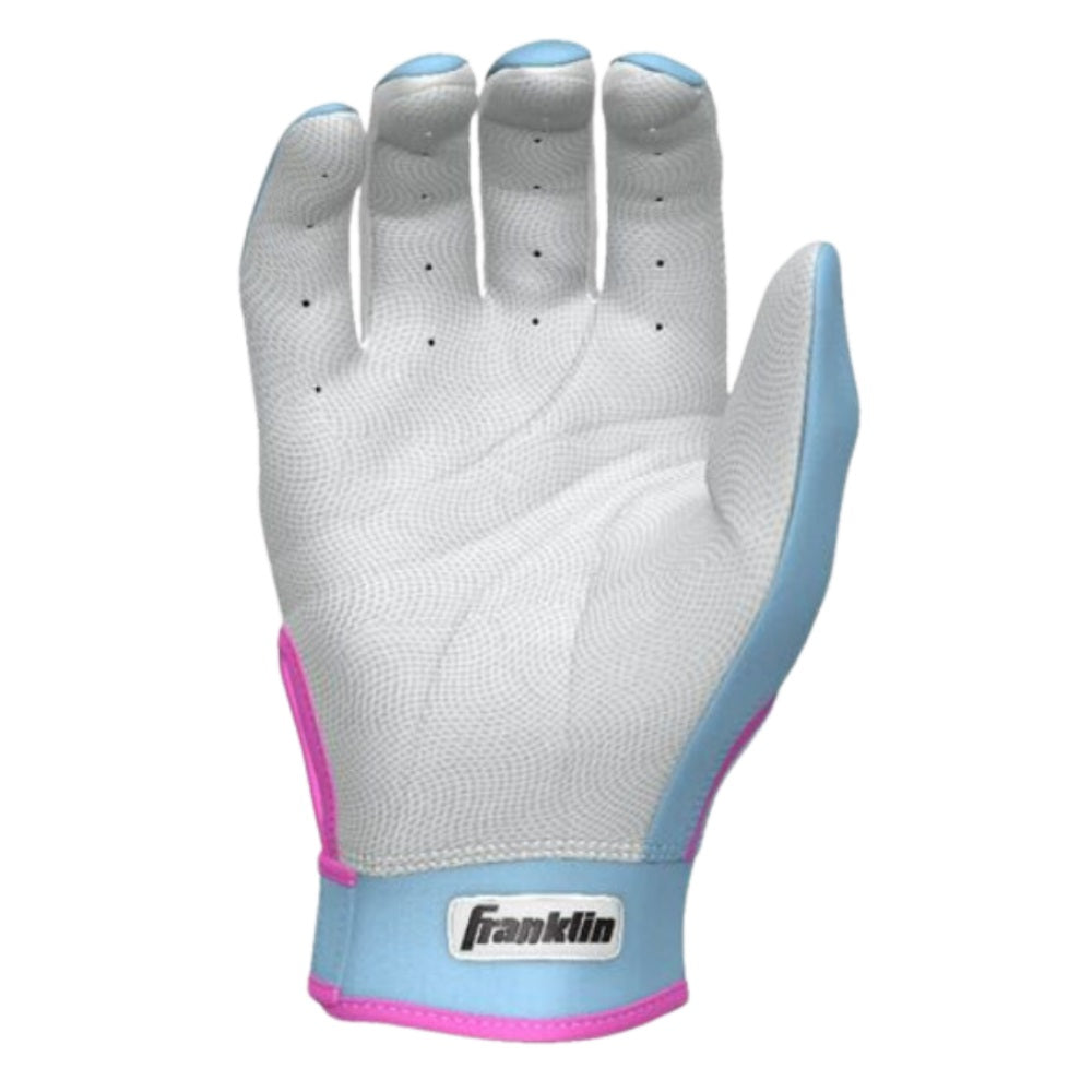 Franklin Custom Adult CFX Pro Batting Gloves: Columbia Blue/Pink/White