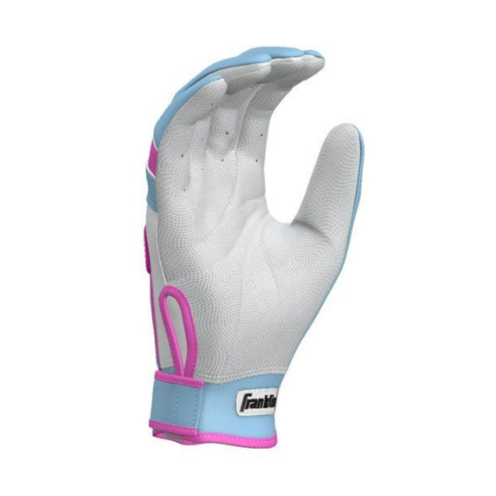 Franklin Custom Adult CFX Pro Batting Gloves: Columbia Blue/Pink/White