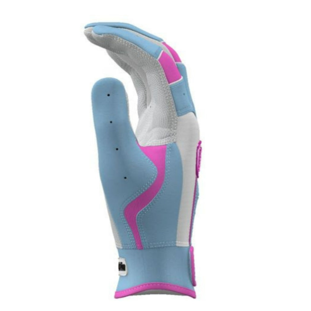 Franklin Custom Adult CFX Pro Batting Gloves: Columbia Blue/Pink/White