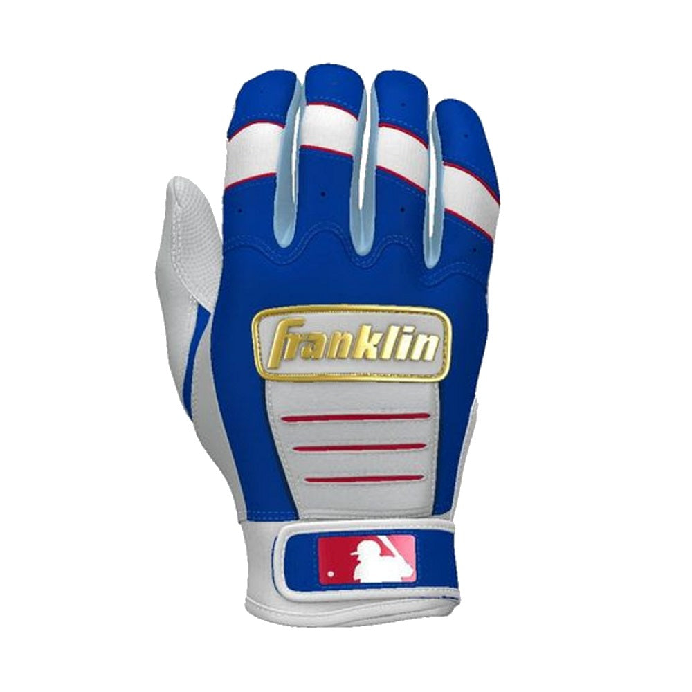 Franklin Custom Adult CFX Pro Batting Gloves: Royal/ Columbia Blue/Red/White
