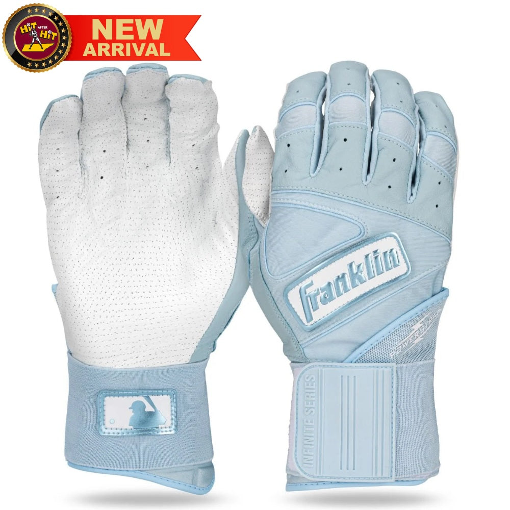 Franklin Infinite Hi-Lite Powerstrap™ Batting Gloves: Carolina Blue