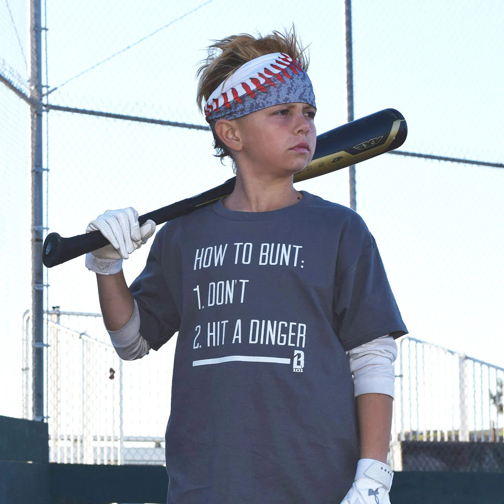 Baseball Lifestyle 101 How to Bunt Youth Tee - Gray