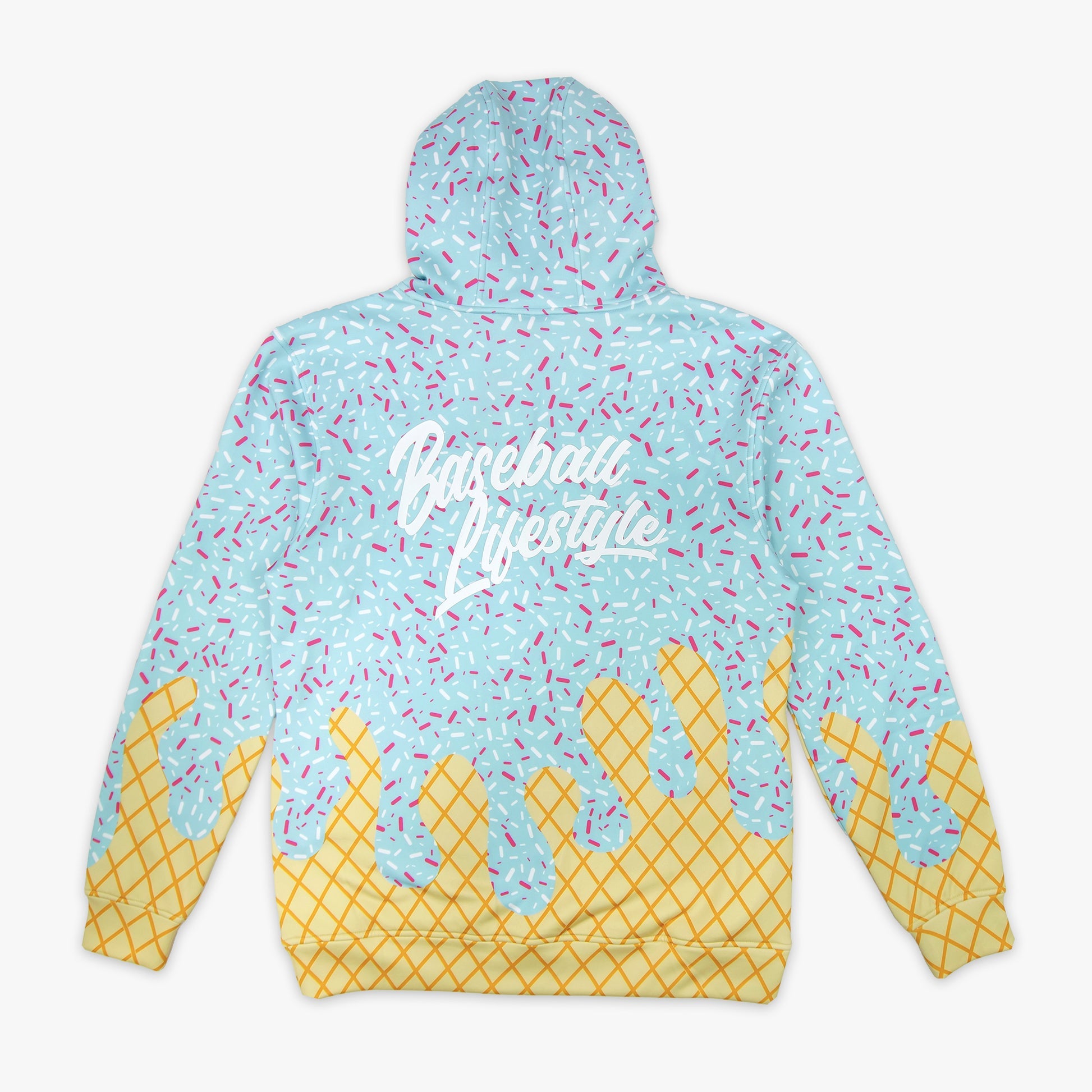 Baseball Lifestyle 101 Youth Ice Cream Hoodie: Cotton Candy