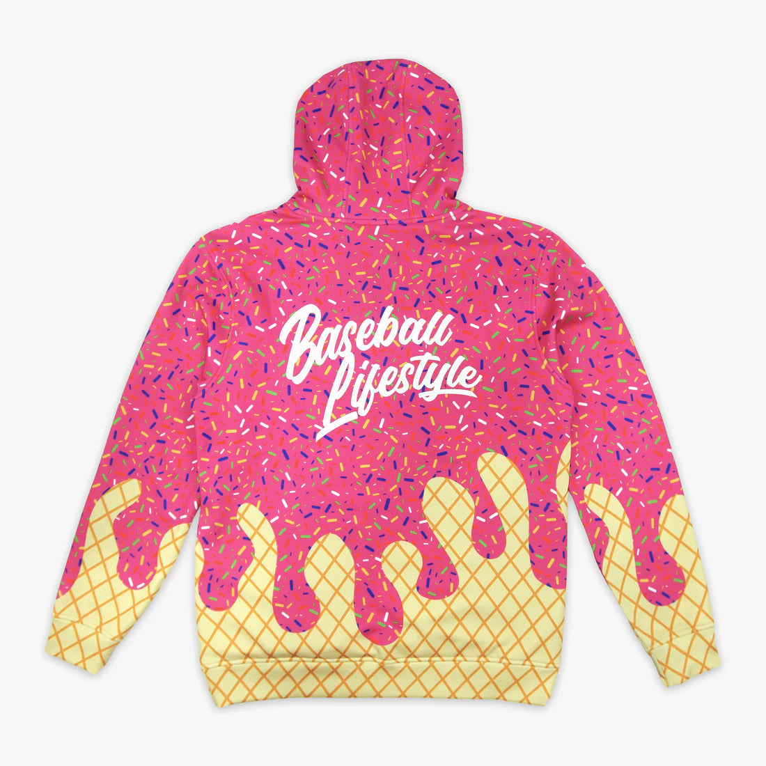 Baseball Lifestyle 101 Youth Ice Cream Hoodie: Strawberry