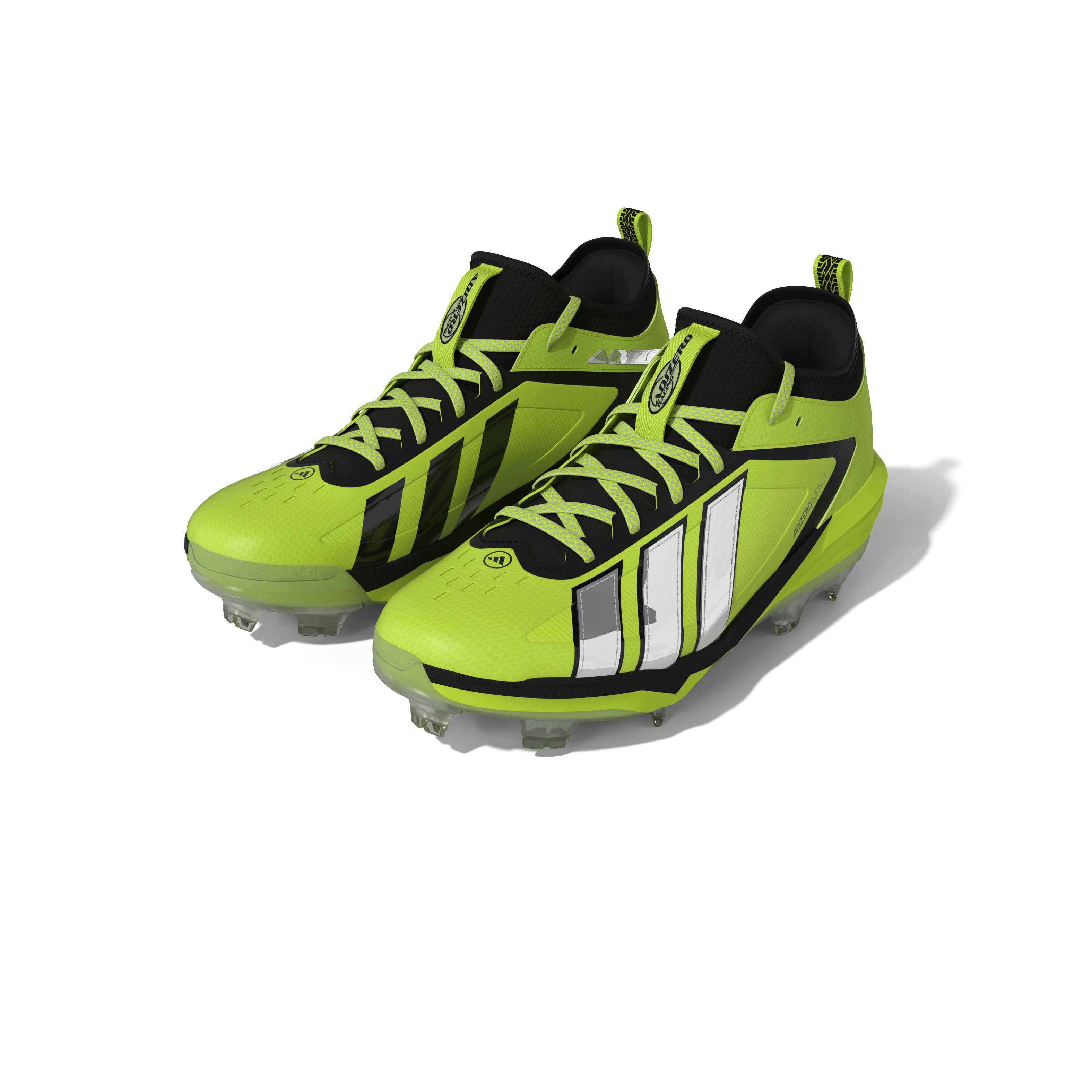 Adidas Adizero Impact 3.0 Solar Slime/Silver Molded Baseball Cleats: JS4959