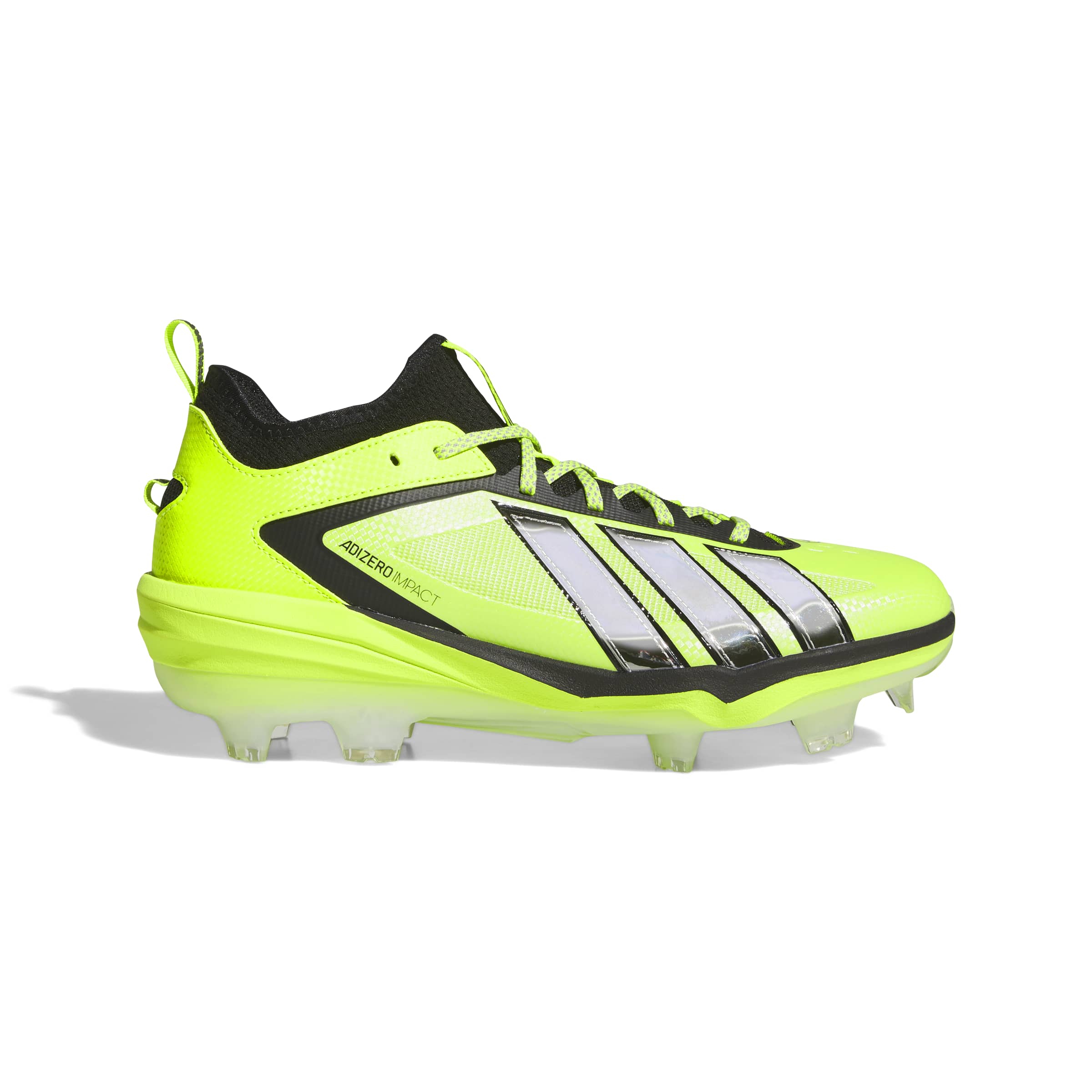 Adidas Adizero Impact 3.0 Solar Slime/Silver Molded Baseball Cleats: JS4959