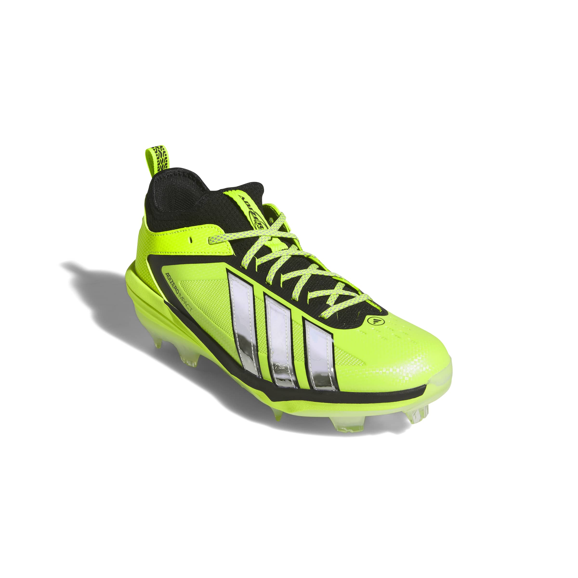 Adidas Adizero Impact 3.0 Solar Slime/Silver Molded Baseball Cleats: JS4959