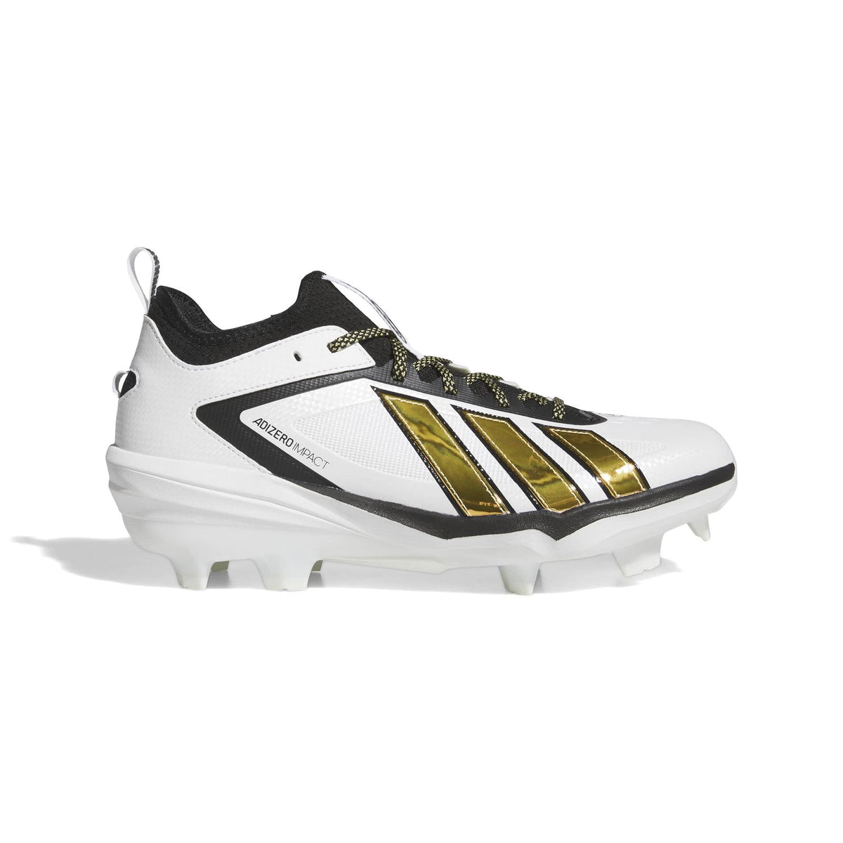Adidas Adizero Impact 3.0 White/Gold/Black TPU Baseball Cleats: KH8042