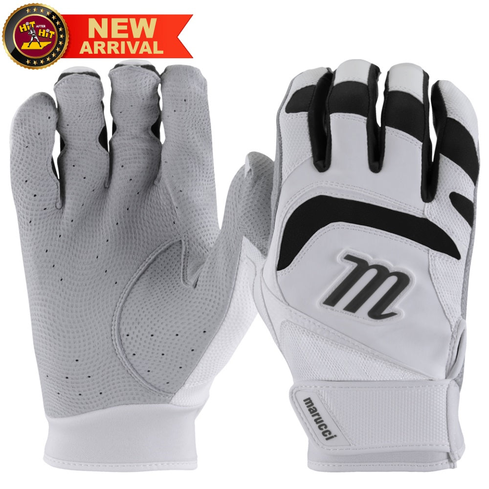 Marucci Signature Adult Baseball Batting Gloves: MBGSGN3-W/BK