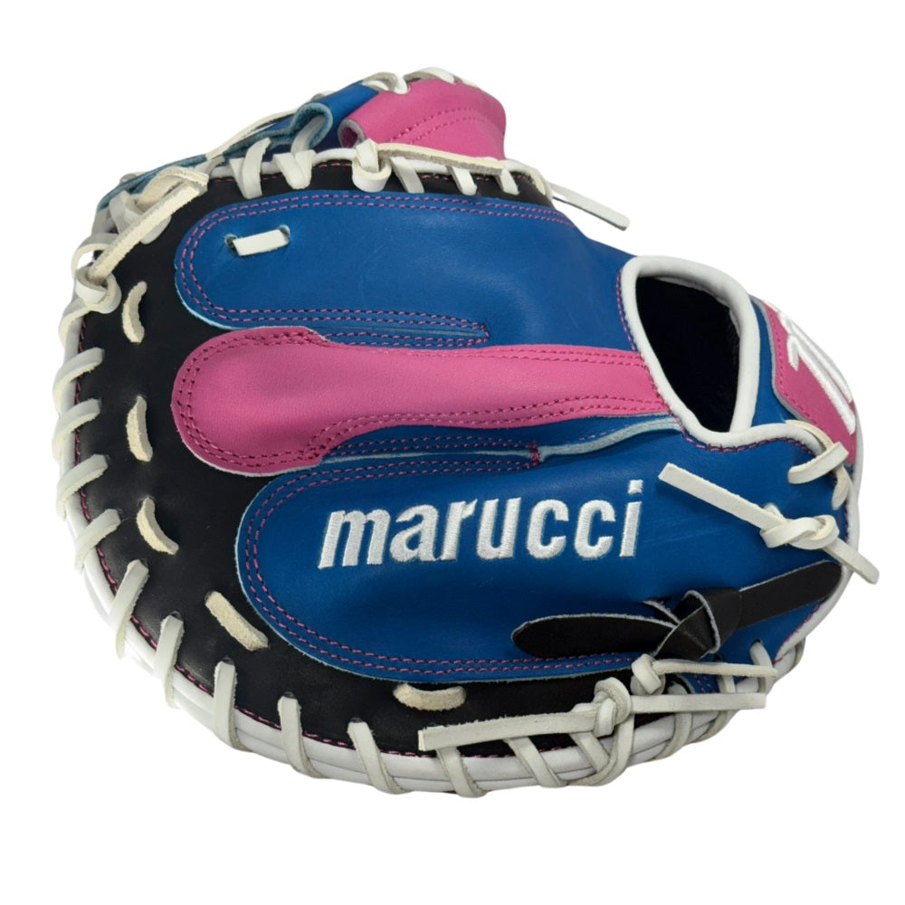 Marucci Custom Ascension 33" Baseball Catcher's Mitt: Electric Blue/Pink/Black
