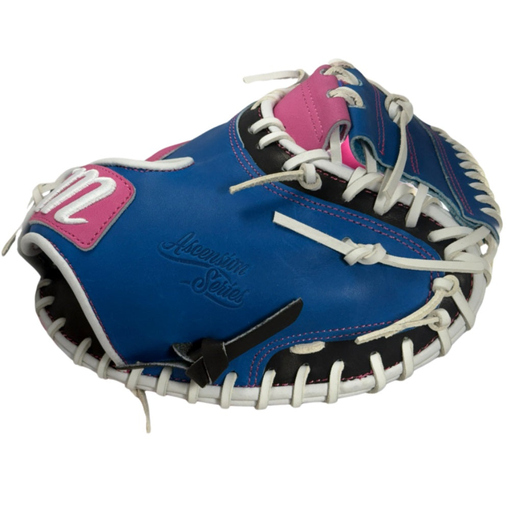 Marucci Custom Ascension 33" Baseball Catcher's Mitt: Electric Blue/Pink/Black