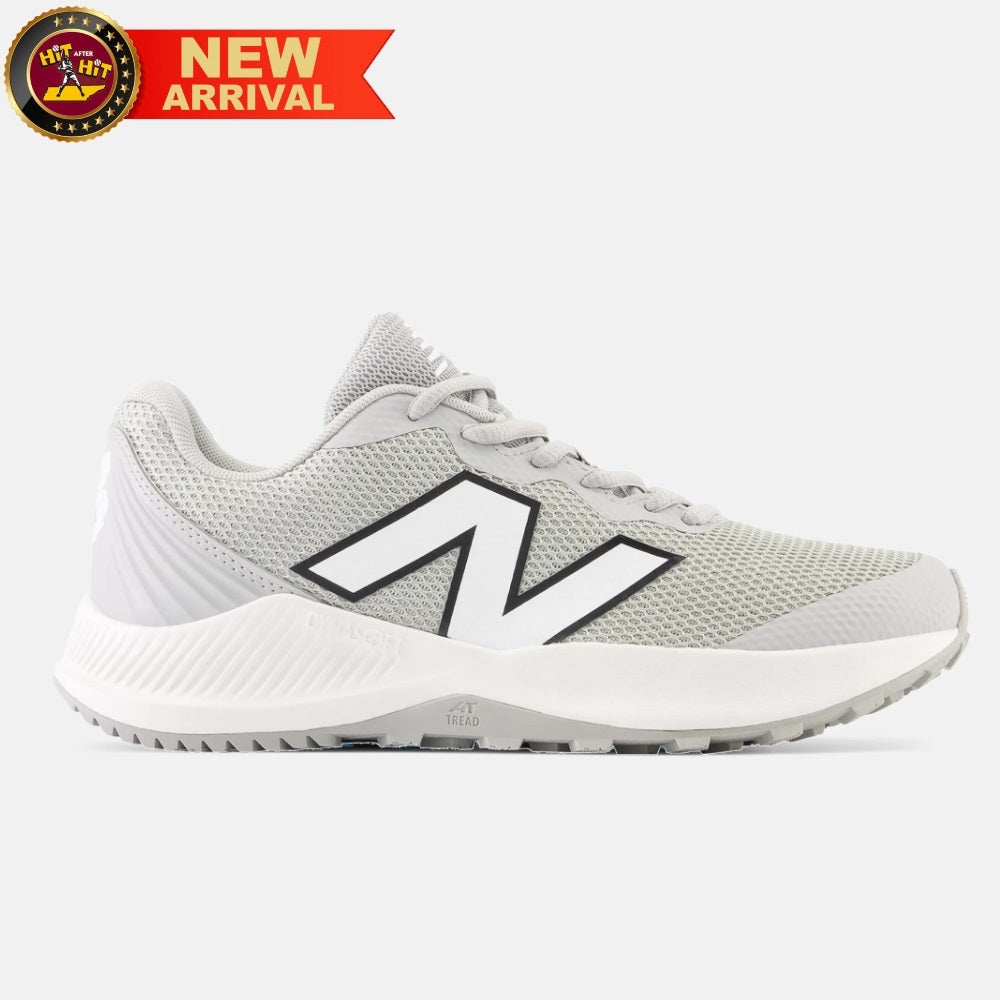 New Balance Dynasoft 4040v7 Youth Turf-Trainer: Raincloud(Gray) with White