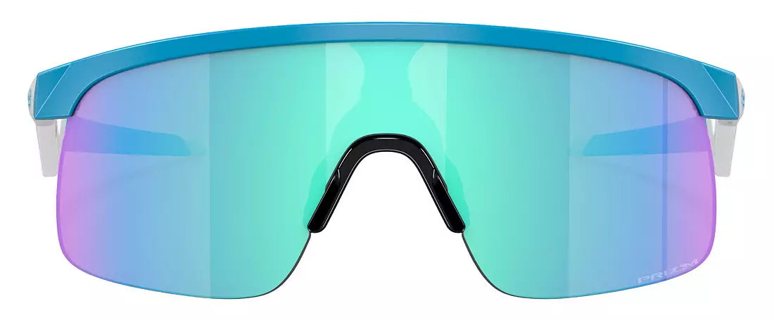 Oakley Resistor Youth Fit Sunglasses: Polished White/Prizm Sapphire