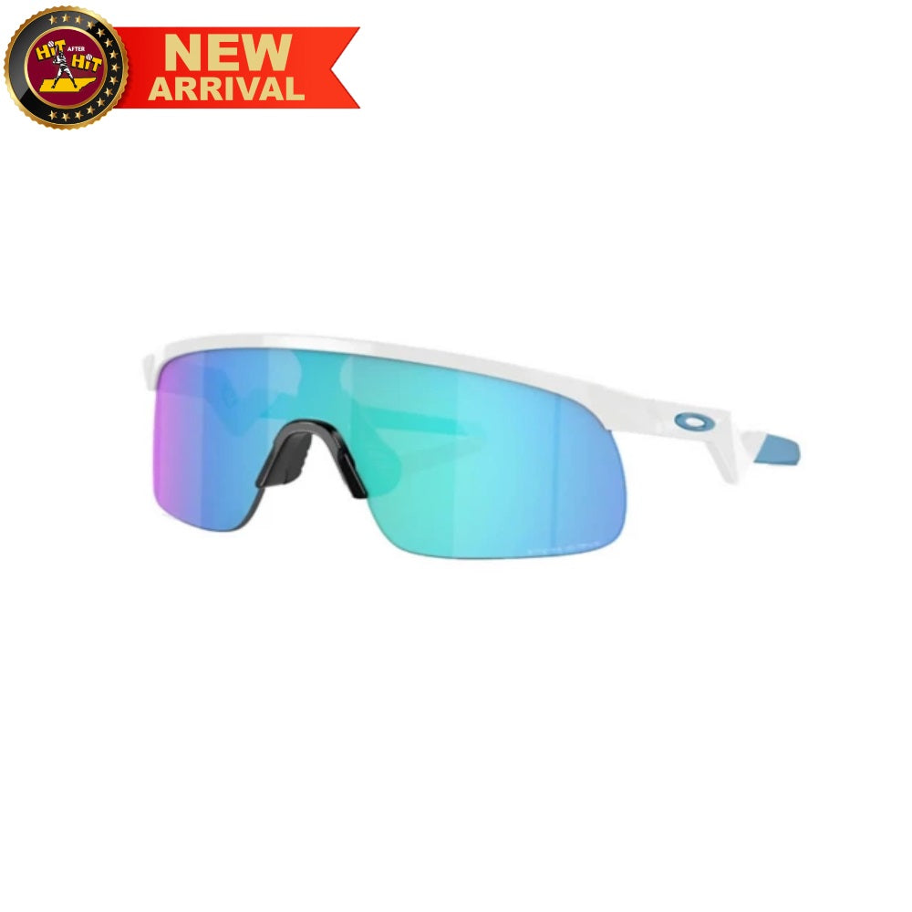 Oakley Resistor Youth Fit Sunglasses: Polished White/Prizm Sapphire