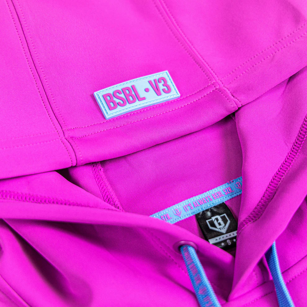 Baseball Lifestyle 101 YOUTH BSBL-SZN Short Sleeve Hoodie V2 Cotton Candy Pink