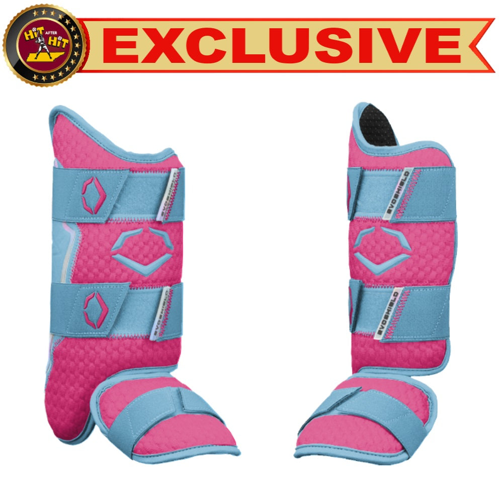 EVOSHIELD CUSTOM EXCLUSIVE PRO-SRZ™ 2.0 BATTER'S LEG GUARD: PINK AND COLUMBIA BLUE