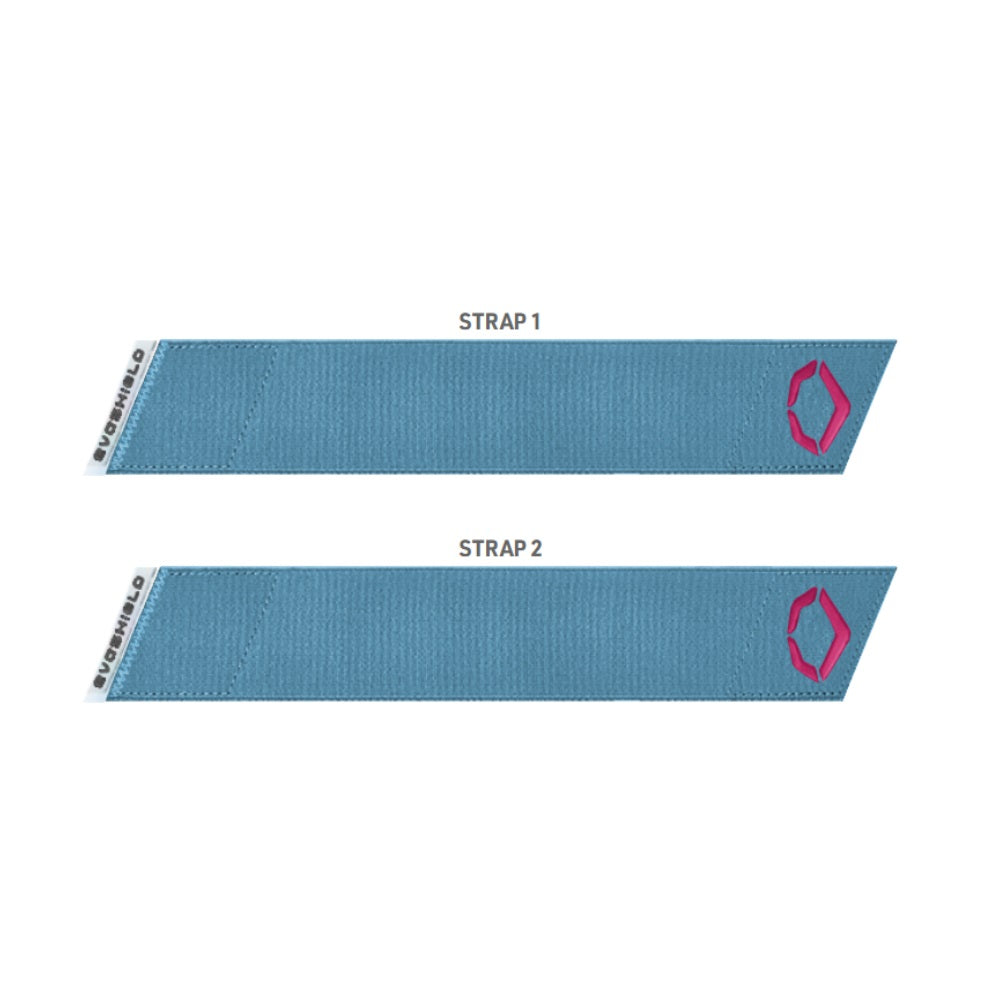 EVOSHIELD CUSTOM EXCLUSIVE PRO-SRZ™ 2.0 BATTER'S DOUBLE STRAP ELBOW GUARD: PINK and COLUMBIA BLUE