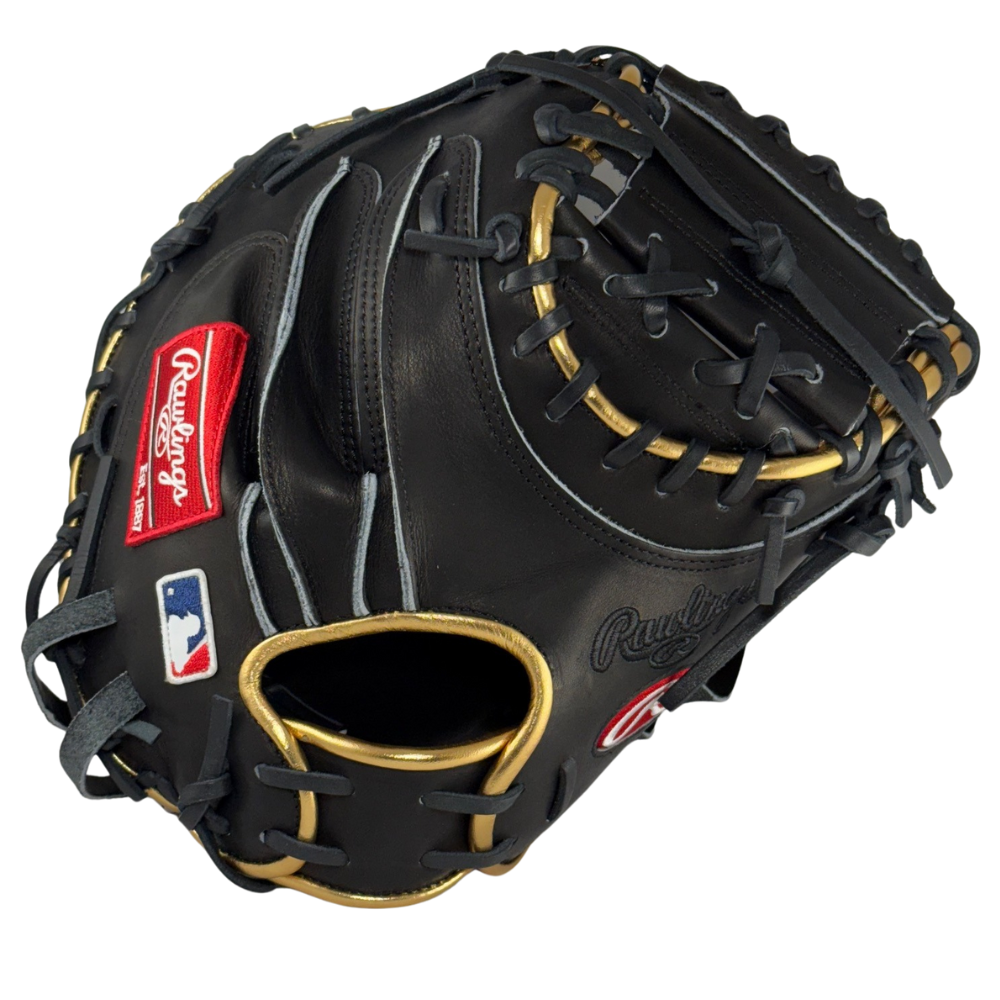 Rawlings Custom 34" Heart of the Hide Black and Gold Catchers Mitt: PROYM4-23