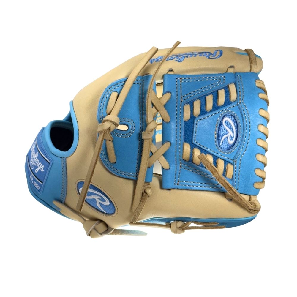 Rawlings Custom PRO206-30 Heart of the Hide 12" Pitcher's Glove: Camel/Columbia Blue