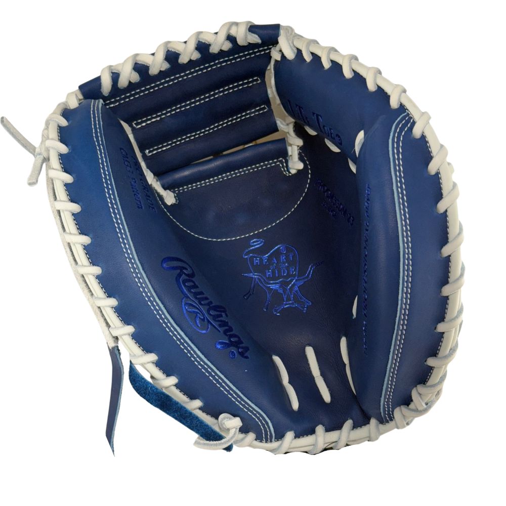 Rawlings Custom 33" Heart of the Hide Black and Royal Catchers Mitt: PROCM33DM-23