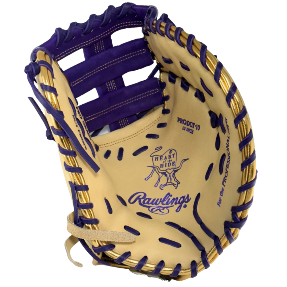 Rawlings Custom Camel/Purple/Gold HOH 13" First Base Mitt: PRODCTC-10