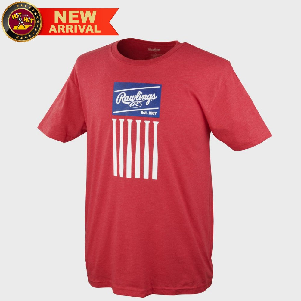 RAWLINGS ADULT BAT FLAG T-SHIRT
