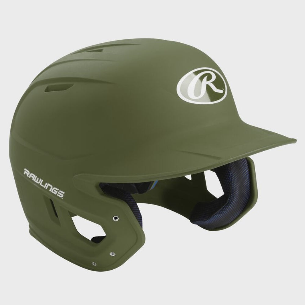 RAWLINGS MILITARY GREEN MACH BATTING HELMET, SENIOR & JUNIOR SIZES