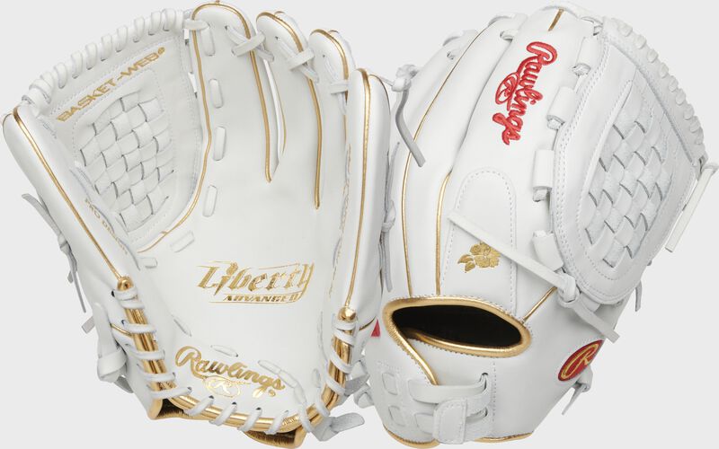 Rawlings Liberty Advanced 12.5" Fastpitch Glove - White/Gold (RLA125KRG)