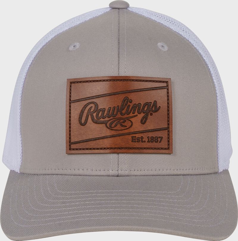 Rawlings Gray Leather Patch Snapback Hat