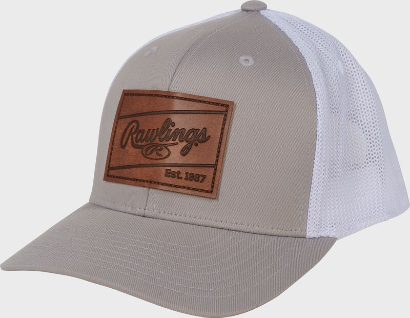 Rawlings Gray Leather Patch Snapback Hat