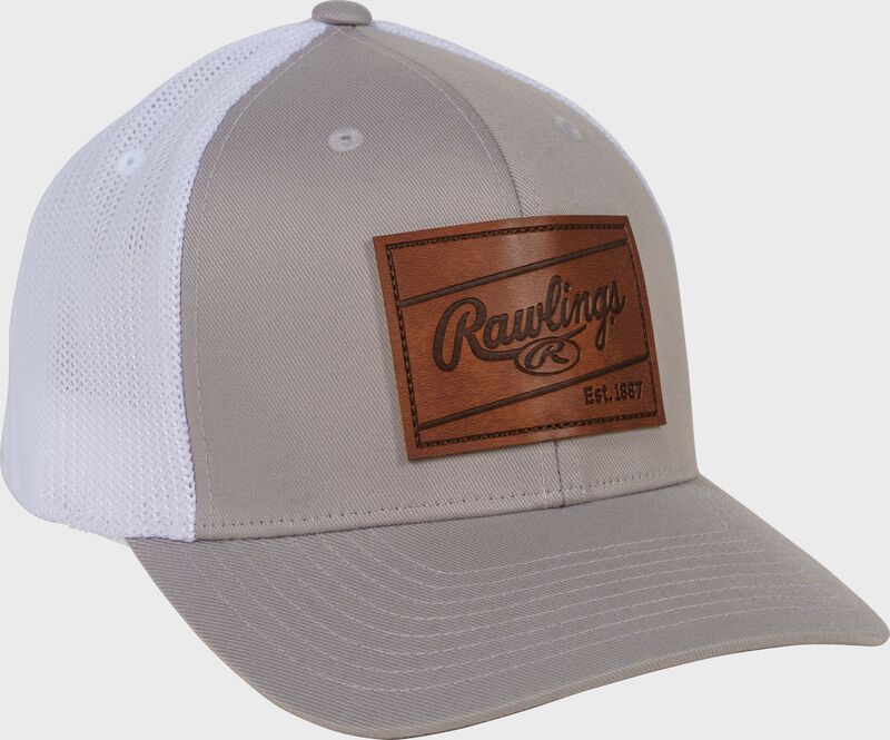 Rawlings Gray Leather Patch Snapback Hat