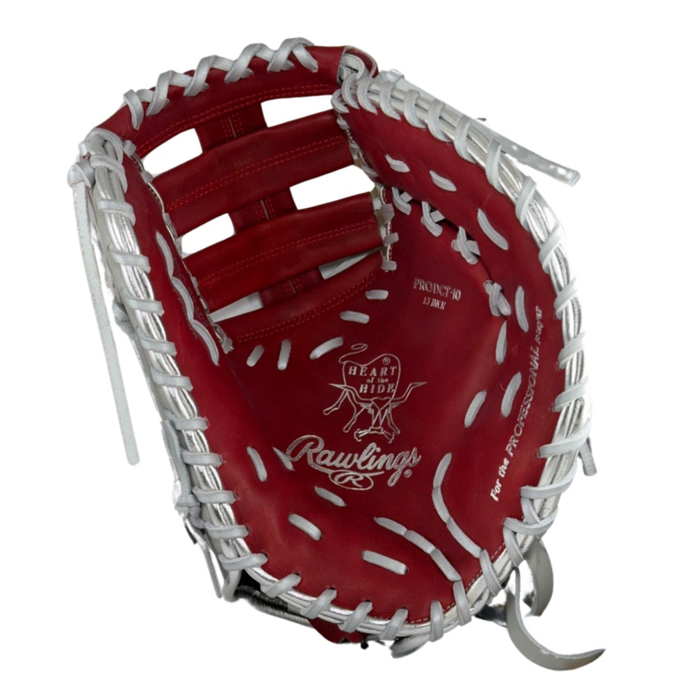 Rawlings Custom Gray/Red/Silver HOH 13" First Base Mitt: PRODCTC-10