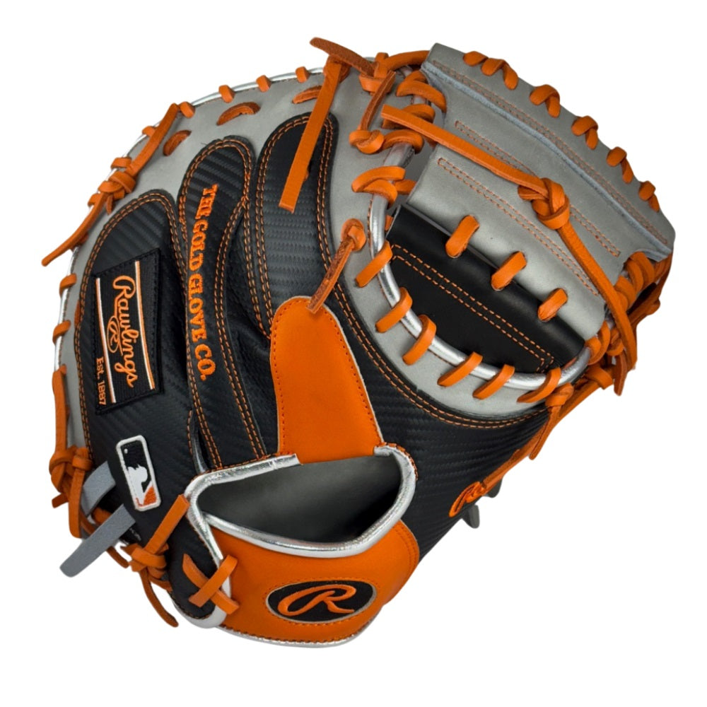 Rawlings Custom 33" Heart of the Hide Orange and Black Catchers Mitt: PROCM33DM-23