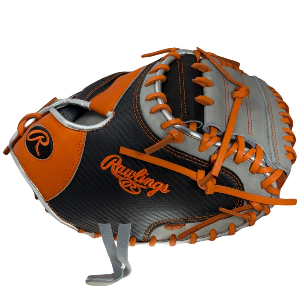 Rawlings Custom 33" Heart of the Hide Orange and Black Catchers Mitt: PROCM33DM-23