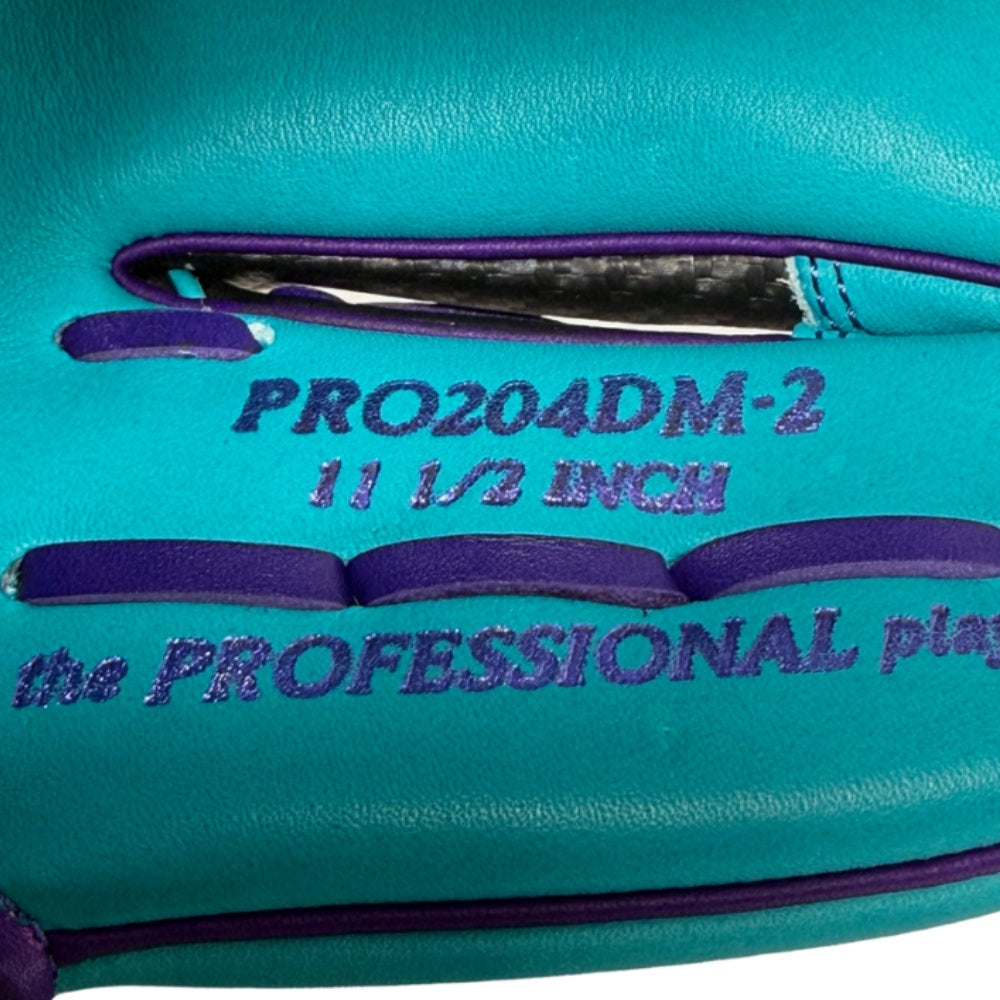 Rawlings Custom PRO204DM-2 11.5" Infielders Glove: Black/Teal/Purple
